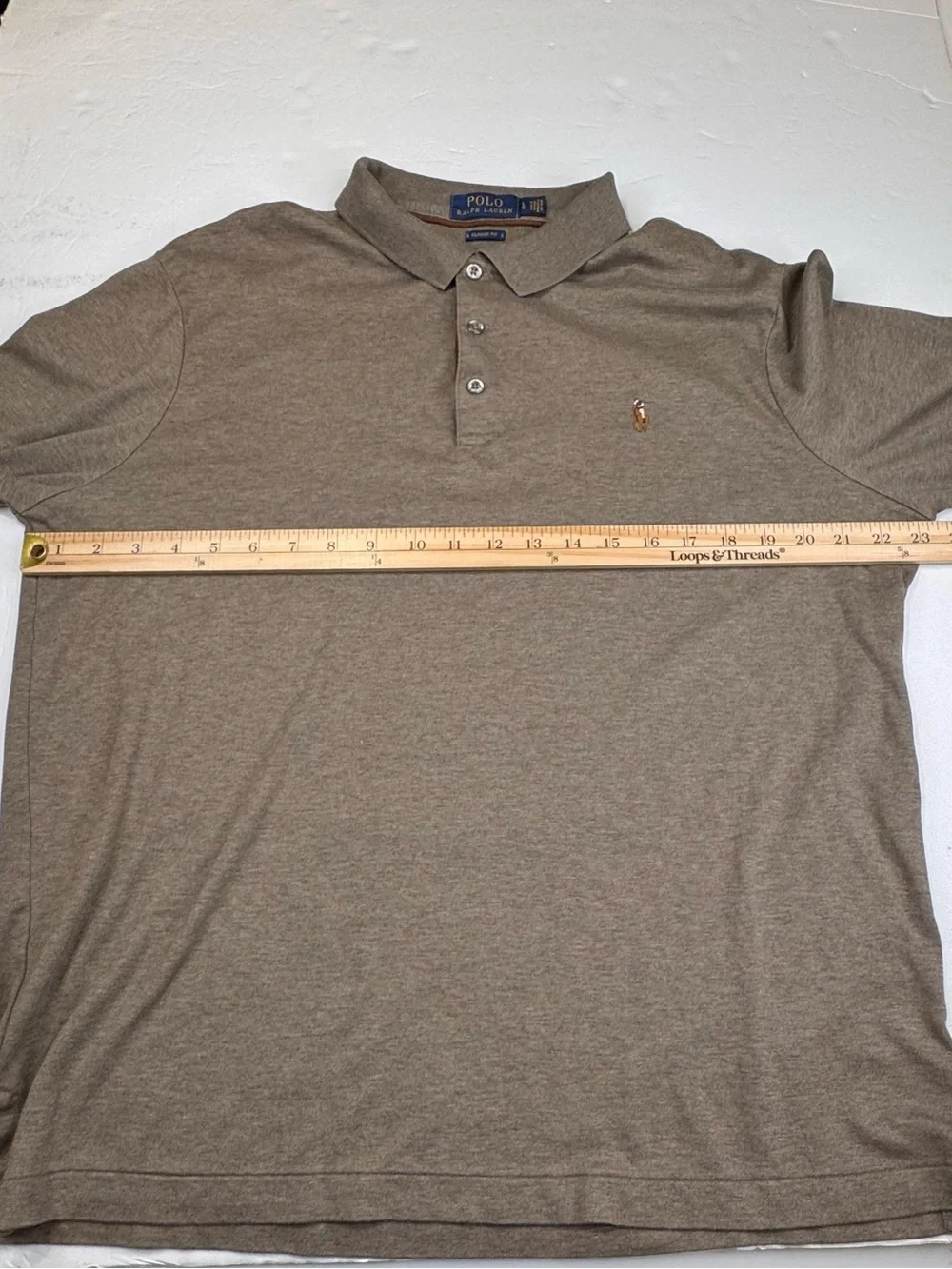 Polo by Ralph Lauren Polo Shirt Men's Large Brown Classic Fit Long Sleeve Preppy